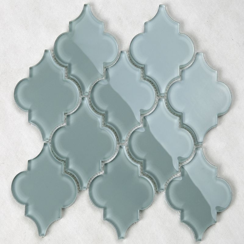 Dernière Conception Arabesque Lanterne Waterjet Mosaïque En Verre Cuisine Backsplash Tuile Murale