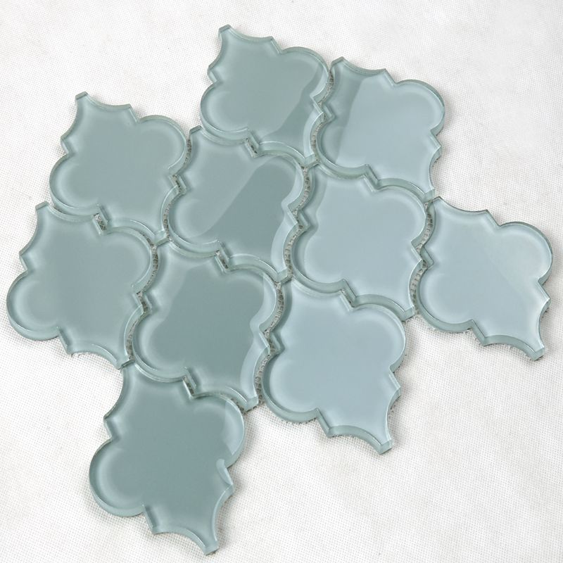 Dernière Conception Arabesque Lanterne Waterjet Mosaïque En Verre Cuisine Backsplash Tuile Murale