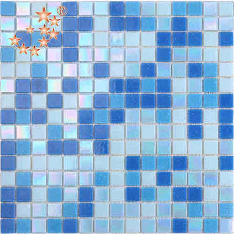 Couleur faite sur commande en verre bleue bon marché de tuile de mosaïque en verre bleue de couleur faite sur commande multi de forme de dauphin