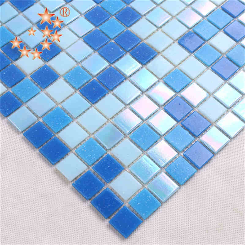 Couleur faite sur commande en verre bleue bon marché de tuile de mosaïque en verre bleue de couleur faite sur commande multi de forme de dauphin