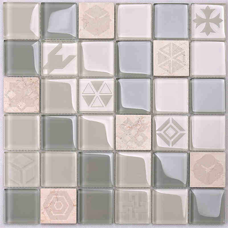 Nouveau Design Modèle Cristal Verre Mélange Marbre Tuile De Mosaïque Tuile De Mosaïque D'or Tuile D'or Tuile D'or Noir Tuile De Calacatta En Porcelaine D'or Pour Cuisine Dosseret