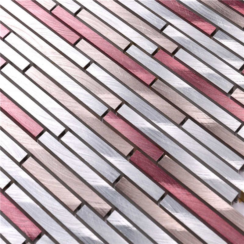 Tuiles en aluminium d'hôtel de bande linéaire rouge de mosaïque