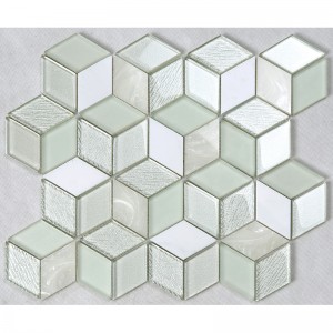 Effet 3D Cristal Hexagone Mosaïque En Verre Blanc Cuisine Dosseret Comptoir Décoration Murs Carrelage