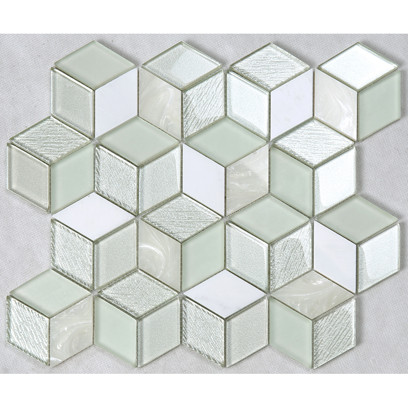 Effet 3D Cristal Hexagone Mosaïque En Verre Blanc Cuisine Dosseret Comptoir Décoration Murs Carrelage