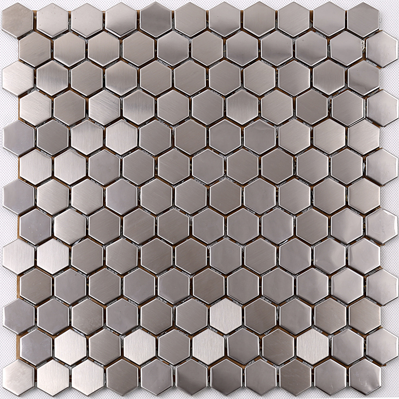 Tuile arrière de haute qualité de cuisine de mosaïque en métal d'acier inoxydable d'hexagone de qualité supérieure
