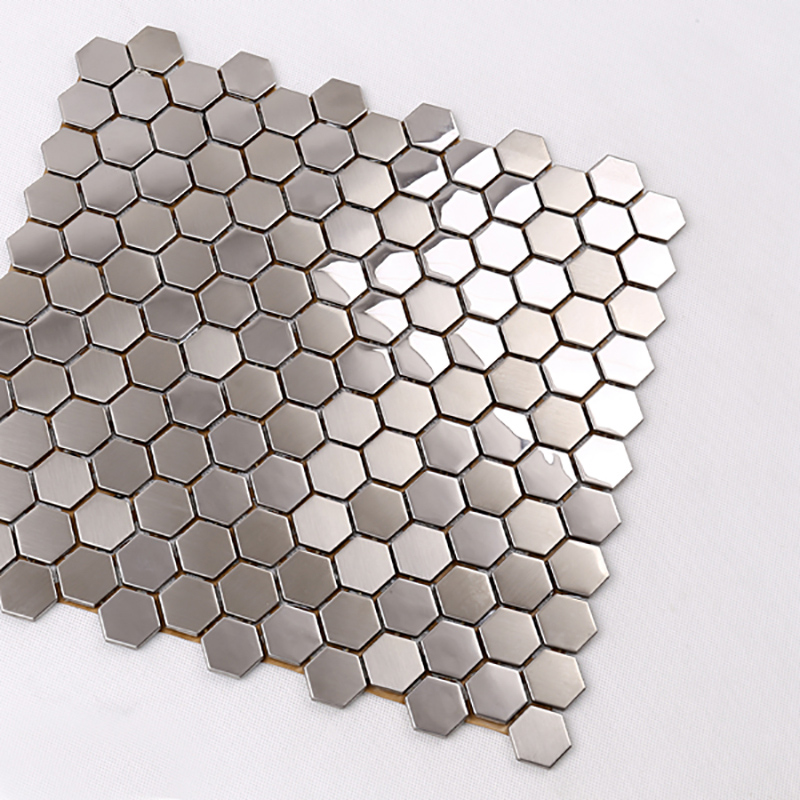 Tuile arrière de haute qualité de cuisine de mosaïque en métal d'acier inoxydable d'hexagone de qualité supérieure